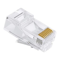 Mufa RJ45 8P8C Cat5e Pass Through pentru cablu UTP, pini aur 3µm