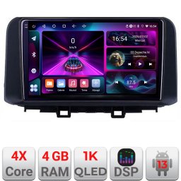 Navigatie Hyundai Kona Android 4+64 cu ecran InCell 1K si Waze
