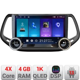 Navigatie Android Jeep Compass 2017, 10.5 inch, 4GB RAM, 64GB, GPS