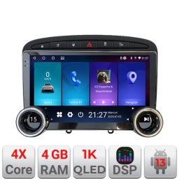 Navigatie Peugeot 308 2008-2013 Android 13, 4GB RAM, 64GB, 10.5 inch