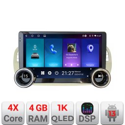 Navigatie Android Fiat 500 2007-2015 Edotec 10.5 inch 4GB RAM 64GB