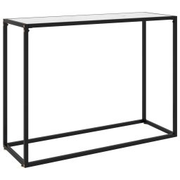 Masa consola, alb, 100x35x75 cm, sticla securizata GartenMobel Dekor
