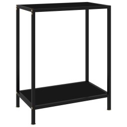Masa consola, negru, 60 x 35 x 75 cm, sticla securizata GartenMobel Dekor