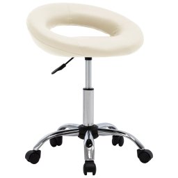 Scaun de lucru pivotant, crem, piele ecologica GartenMobel Dekor