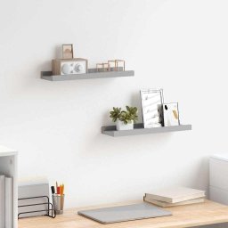 Rafturi rame foto cu bordura, 2 buc., gri, 40 x 9 x 3 cm, MDF GartenMobel Dekor