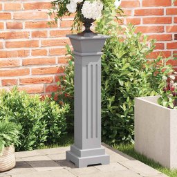 Suport de plante clasic forma stalp patrat gri 17x17x66 cm MDF GartenMobel Dekor