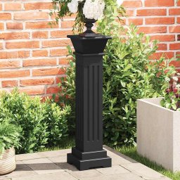 Suport plante clasic forma stalp patrat negru 17x17x66 cm MDF GartenMobel Dekor