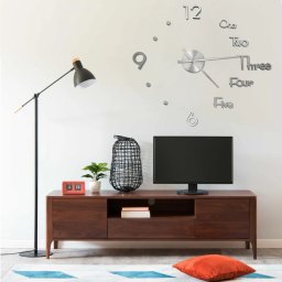 Ceas de perete 3D design modern, argintiu, 100 cm, XXL GartenMobel Dekor