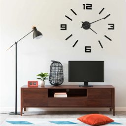 Ceas de perete 3D cu design modern, negru, 100 cm, XXL GartenMobel Dekor