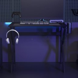 Birou de gaming cu picioare în forma de K, negru, 90x60x75 cm GartenMobel Dekor
