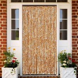 Perdea pentru insecte, ocru si alb, 100 x 220 cm, chenille GartenMobel Dekor