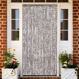 Perdea pentru insecte, gri taupe si alb, 100 x 220 cm, chenille GartenMobel Dekor