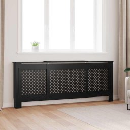 Masca pentru calorifer, negru, 205 cm, MDF GartenMobel Dekor