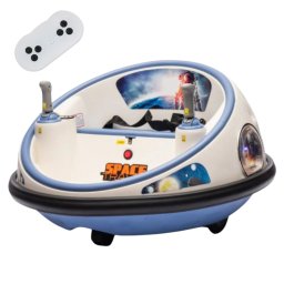 Masinuta Electrica Bumper Car DLS-K1 Nava Spatiala Alb, Rotire 360, Bluetooth, 1-6 ani