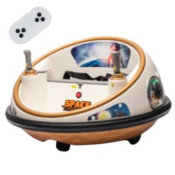 Masinuta Electrica Bumper Car DLS-K1 Nava Spatiala Crem, Rotire 360, Bluetooth, 1-6 ani