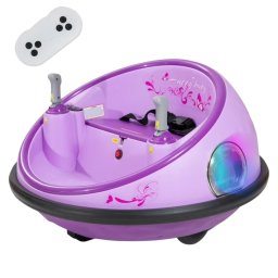 Masinuta Electrica Bumper Car DLS-K1 Nava Spatiala Roz, Rotire 360, Bluetooth, 1-6 ani