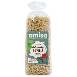Fusilli din orez integral fara gluten eco 500g Amisa