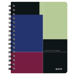 Caiet de birou LEITZ Executive, PP, A5, cu spira, matematica - negru/violet