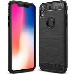 Husa Husa pentru iPhone XR - Techsuit Carbon Silicone - Black