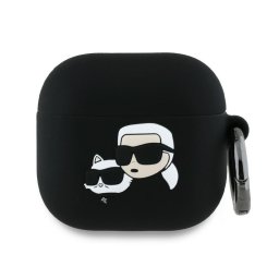 Husa pentru Apple AirPods 4 - Karl Lagerfeld Silicone Karl&Chaupette Head 3D (KLA4RUNKCHK) - Black
