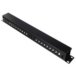 PANOU gestionare cabluri SPACER, tip masca orizontala perforata, 19 inch, 1U, 1mm, negru, "SPCM-1U-BK-02