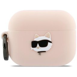 Husa pentru Apple AirPods Pro 3 - Karl Lagerfeld Silicone Chaupette Head 3D (KLAP3RUNCHP) - Pink
