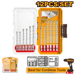 Burghie pentru Beton Set 12 buc AKDL12206 – Set burghie zidarie 3-10 mm pentru beton, caramida si BCA