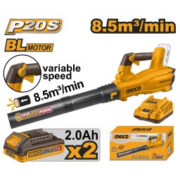 Suflanta Frunze 20V CABLI20428E – Motor Brushless, 0-18500 rpm, 144 km/h, 2 Acumulatori 2.0Ah, Turatie Reglabila
