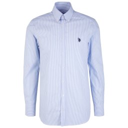 U.S. POLO ASSN. Cămașă bleumarin / albastru deschis / alb