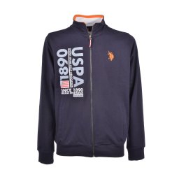U.S. POLO ASSN. Hanorac bleumarin / albastru deschis / portocaliu / alb