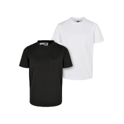 Urban Classics Tricou negru / alb lână