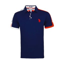 U.S. POLO ASSN. Tricou 'USA Play' bleumarin / roșu / alb