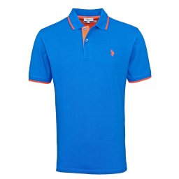 U.S. POLO ASSN. Tricou 'Fashion' albastru / portocaliu