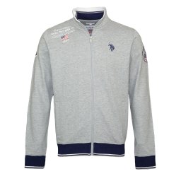 U.S. POLO ASSN. Hanorac albastru închis / gri deschis / roșu / alb