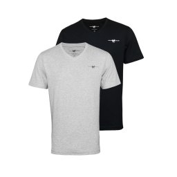 HARVEY MILLER Tricou gri amestecat / negru / alb