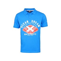 HARVEY MILLER Tricou 'Ocean Dream' azur / portocaliu / alb