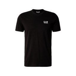 EA7 Emporio Armani Tricou negru / alb