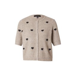 VERO MODA Geacă tricotată 'VMDoffy Intarsia' gri taupe / negru