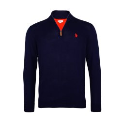 U.S. POLO ASSN. Pulover bleumarin / roșu