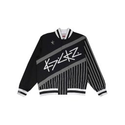 Mitchell & Ness Bluză cu fermoar sport 'Mitchell and Ness x Kickz AWU' negru / alb