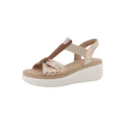 TOM TAILOR Sandale bej / culoarea pielii / maro / argintiu