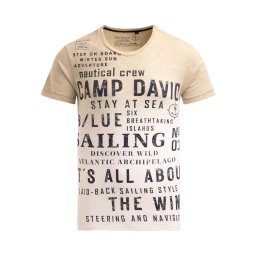 CAMP DAVID Tricou bej / nisipiu / negru