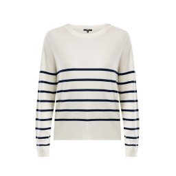 MEXX Pulover 'Aster' bleumarin / alb lână