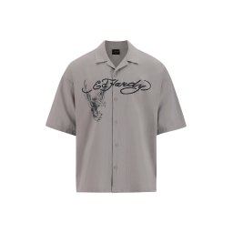 Ed Hardy Cămașă gri / negru