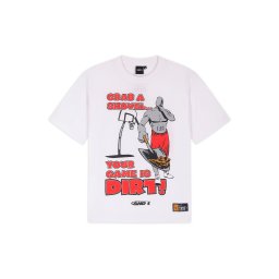 AND1 Tricou 'Grab a Shovel' gri / roșu / alb