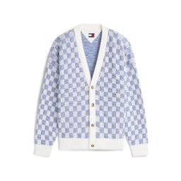Tommy Jeans Geacă tricotată albastru gențiană / alb