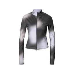 NIKE Bluză cu fermoar sport gri / alb