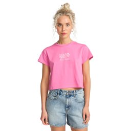 BILLABONG Tricou 'Holiday Soon' roz deschis / alb
