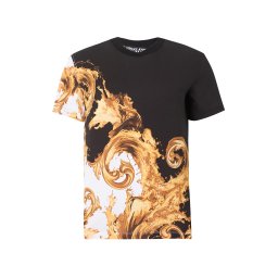 Versace Jeans Couture Tricou galben muștar / galben auriu / negru / alb