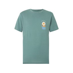 BILLABONG Tricou 'SUN DOWN ADIV' ecru / albastru deschis / verde mentă / portocaliu